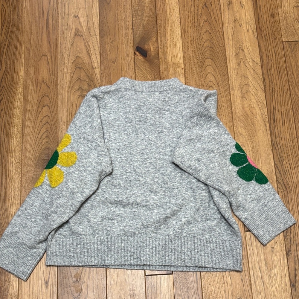 NATURAL LIFE Gray Sweater with Colorful Floral Design - Picture 2 of 4
